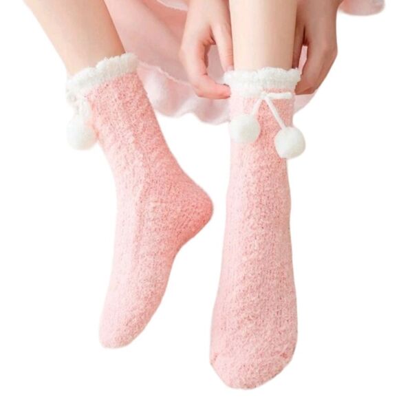 Pom Pom Fuzzy Socks - Picture 3 of 5